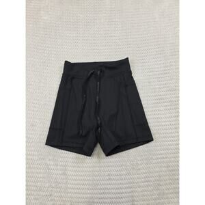 Aerie Offline Shorts Womens Small Goals Shortie Hi Rise Black